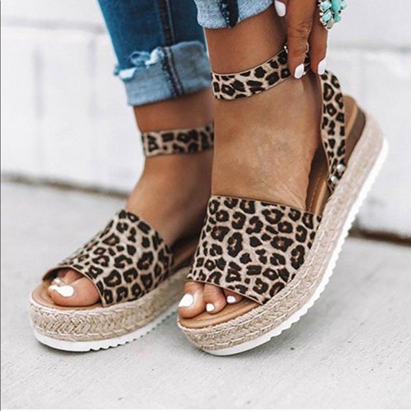 platform cheetah sandals